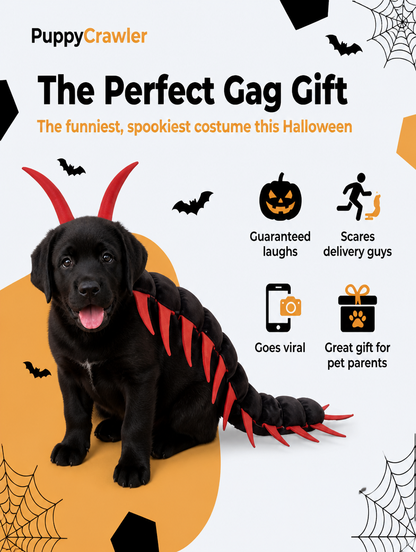 PuppyCrawler™ Dog Centipede Costume | Soft Plush, Adjustable Fit