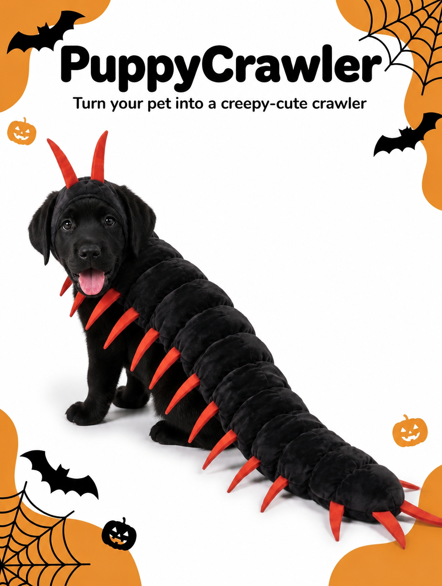 PuppyCrawler™ Dog Centipede Costume | Soft Plush, Adjustable Fit